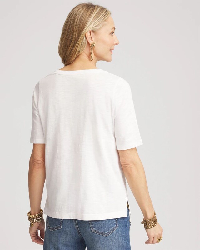 Slub Scoop Neck Tee - image 3